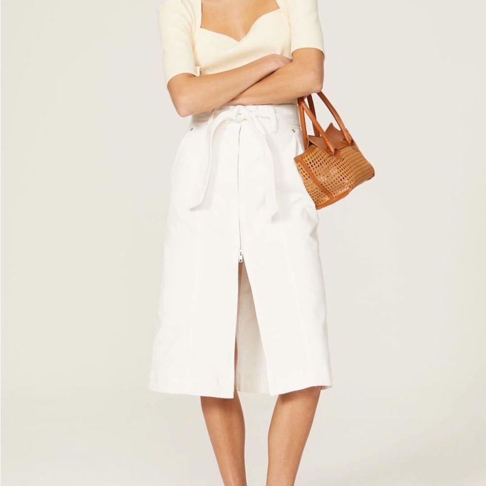 Thakoon White Midi Skirt with Front Slit
